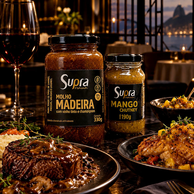 Conjunto de Molhos. Molho Madeira e Molho Mango Chutney
